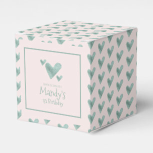 Valentines Day Hearts Metallic Watercolor Pattern  Favor Box