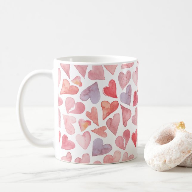 Valentines Day Hearts Mug (Avec donut)
