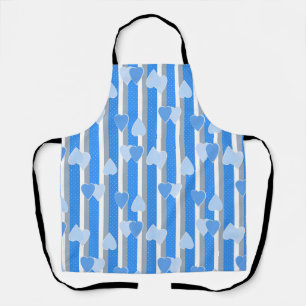 Valentine's Day hearts on striped background Apron