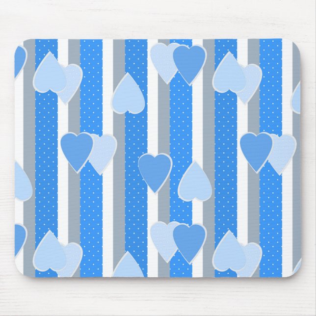 Valentine's Day hearts on striped background  Mouse Pad (Front)