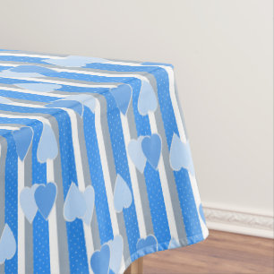 Valentine's Day hearts on striped background Tablecloth