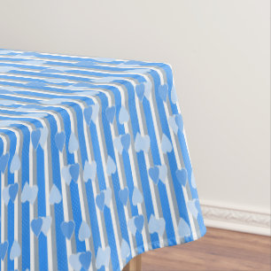 Valentine's Day hearts on striped background  Tablecloth