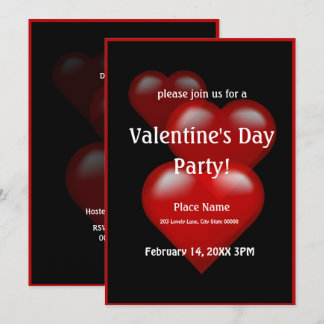 Valentine's Day Hearts Party Invitation