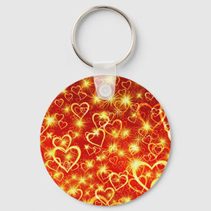 Valentine's Day Hearts Pattern-25022 Keychain