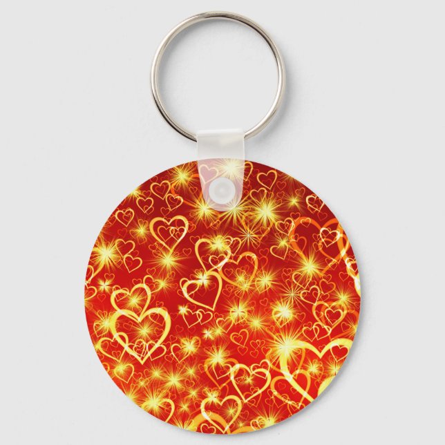Valentine's Day Hearts Pattern-25022 Keychain (Front)