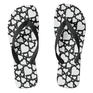 Valentine's Day Hearts Pattern. Custom BG Colour! Flip Flops