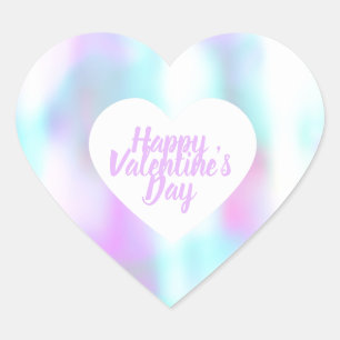 Valentine's Day Hearts Pattern Hologram Pastel Heart Sticker