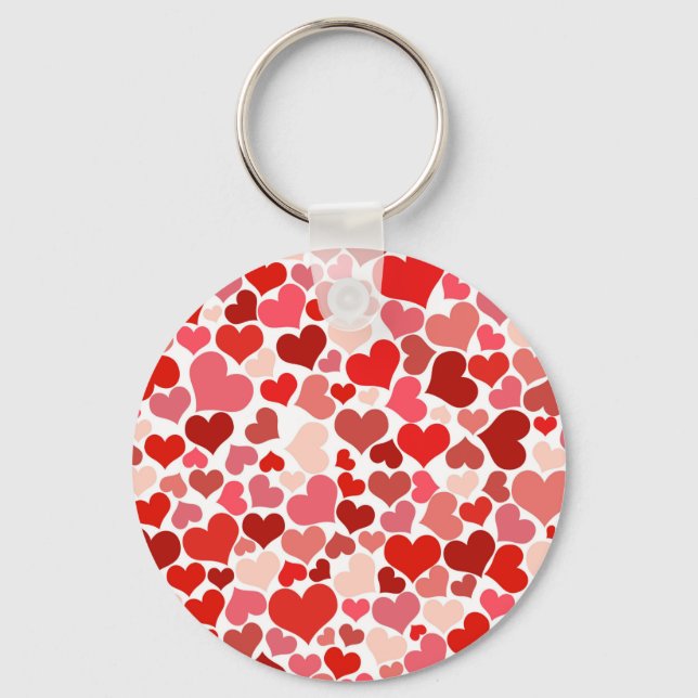 Valentine's Day Hearts Pattern Keychain (Front)