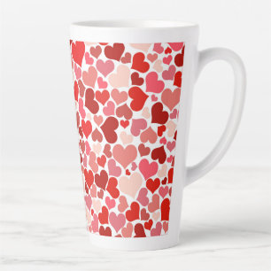 Valentine's Day Hearts Pattern Latte Mug