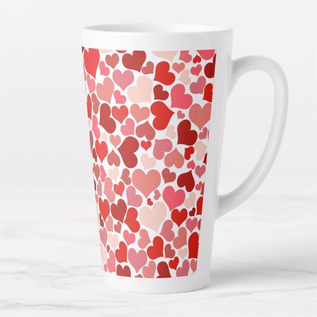 Valentine's Day Hearts Pattern Latte Mug (Right)