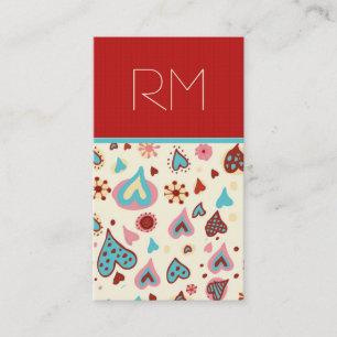 Valentines Day Hearts Pattern-Template Business Card