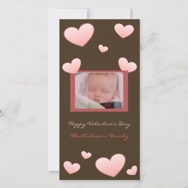Valentine's Day Hearts Photo Card (Front)
