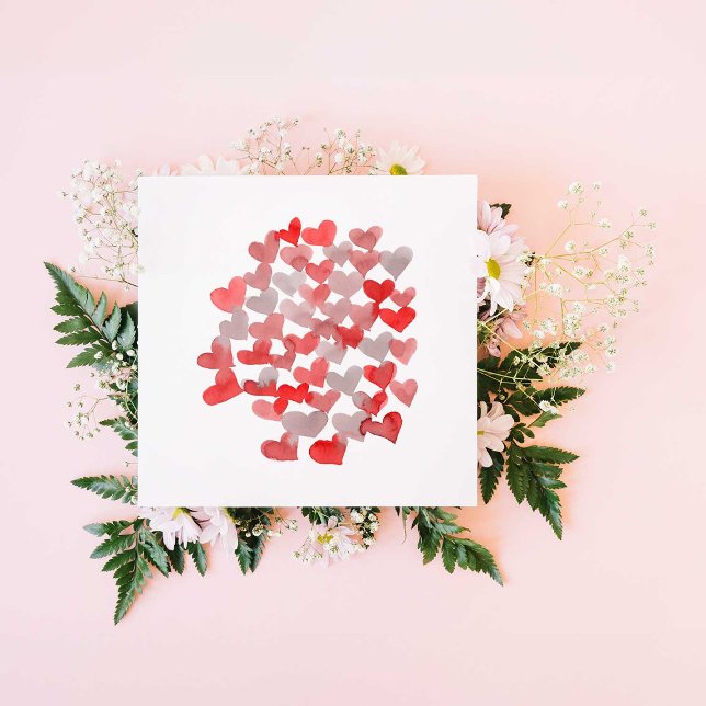 Valentine's day hearts - red and grey holiday card (Creator Uploaded)