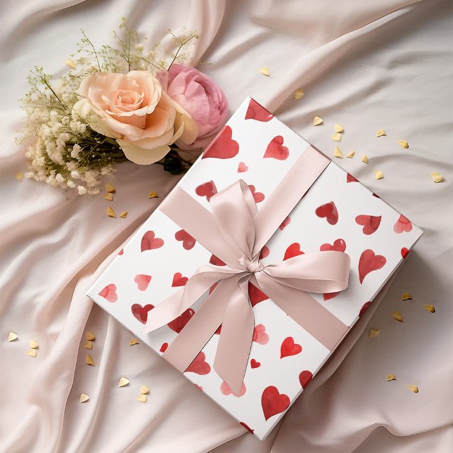 Valentine's day hearts - red wrapping paper sheet (Creator Uploaded)