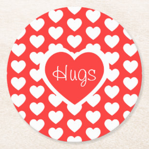 Valentine's Day Hearts   Round Paper Coaster