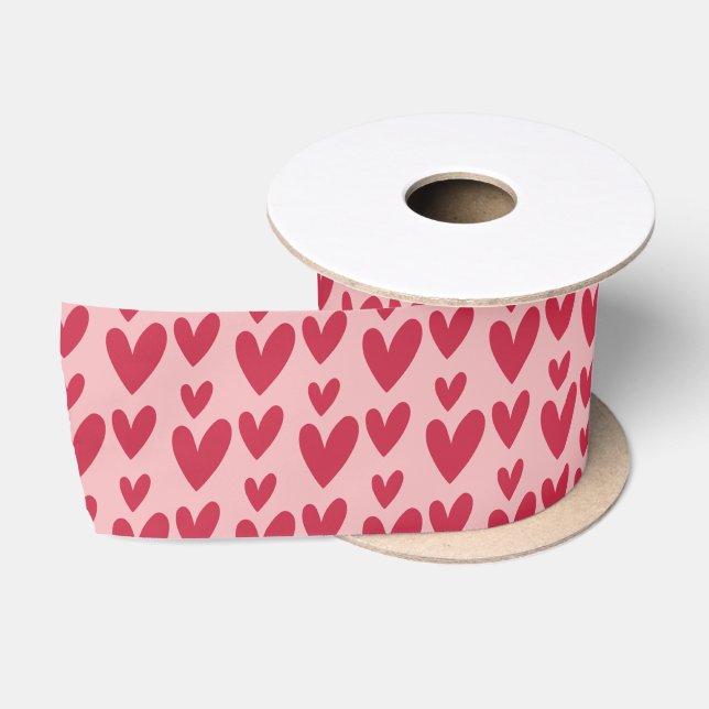 Valentines Day Hearts  Satin Ribbon (Spool)
