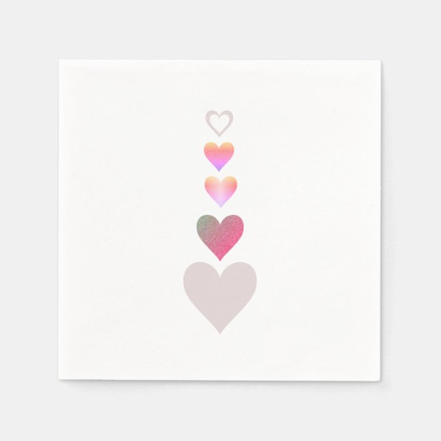 Valentine's Day Hearts Simple Cute Pattern Napkin (Front)