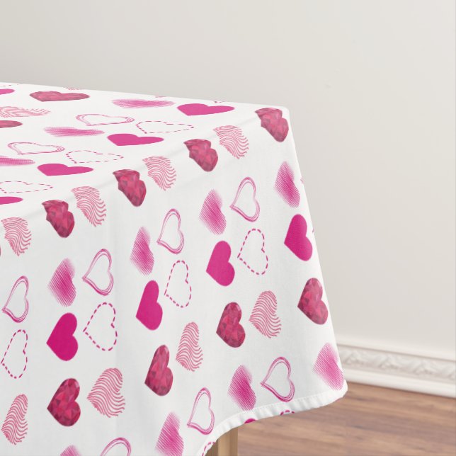 Valentine's Day Hearts Table Cloth Tablecloth (In Situ)