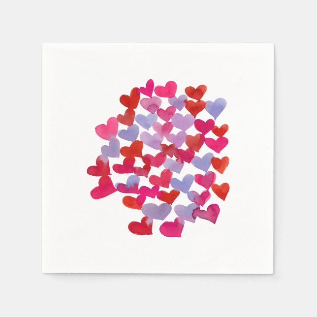 Valentine's day hearts - violet and magenta napkin (Front)