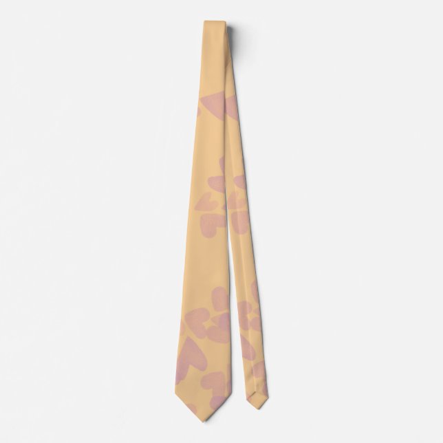 Valentines Day Hearts Watercolor Pink Orange Tie (Front)
