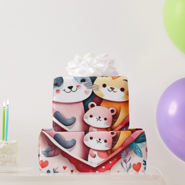 Valentine's day hearts Wrapping Paper (Party Gifts)