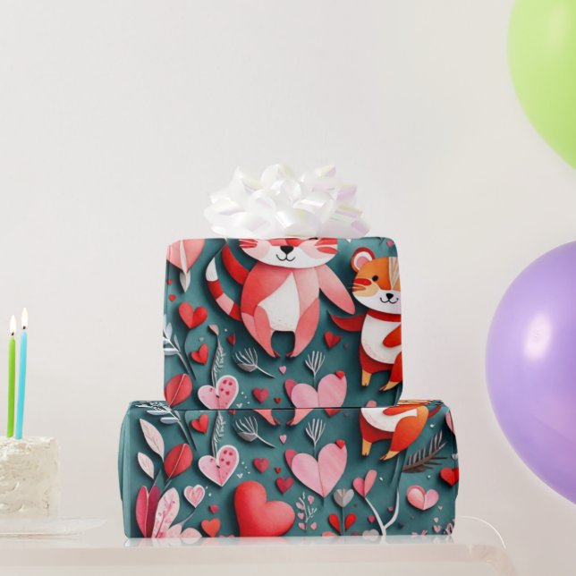 Valentine's day hearts Wrapping Paper (Party Gifts)