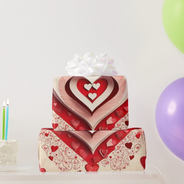 Valentine's day hearts  Wrapping Paper (Party Gifts)