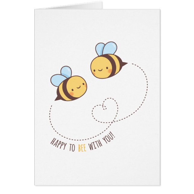Valentines Day Heureux D'Être Avec Vous Carte De V (Devant)