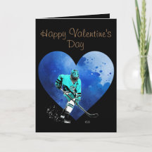 Valentine's Day Hockey Greeting Card