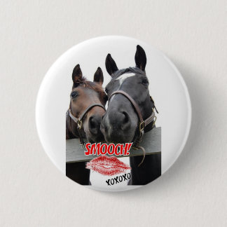 Valentine's Day Horses 2 Inch Round Button