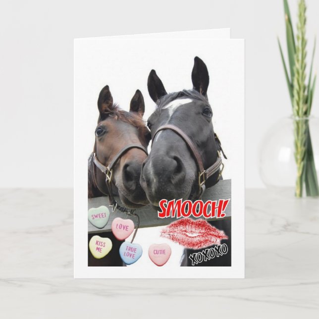 Valentine's Day Horses Holiday Card (Front)