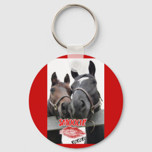 Valentine's Day Horses Keychain