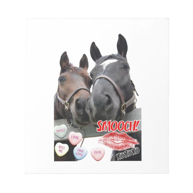 Valentine's Day Horses Notepad (Front)