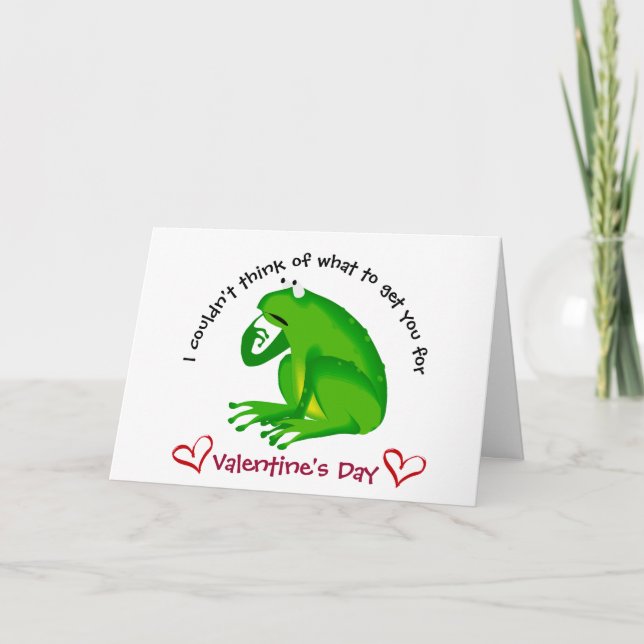 VAlentine's Day Humour, cute Frog Card (Front)