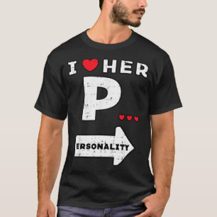 Valentines Day I Love Her Ity Matching Couple Men  T-Shirt