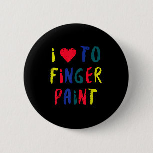 Valentines Day I Love To Finger Paint Matching Cou 2 Inch Round Button