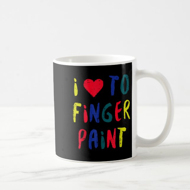 Valentines Day I Love To Finger Paint Matching Cou Coffee Mug (Right)