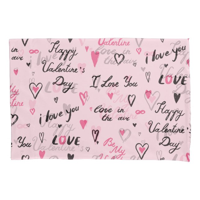 Valentine's Day: 'I Love You' Background. Pillowcase (Front)