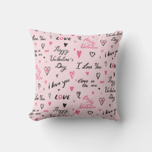 Valentine's Day: 'I Love You' Background. Throw Pillow