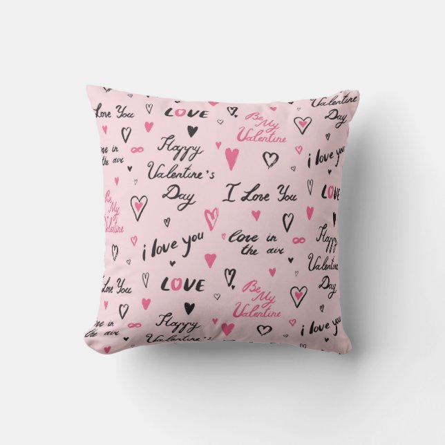 Valentine's Day: 'I Love You' Background. Throw Pillow (Front)