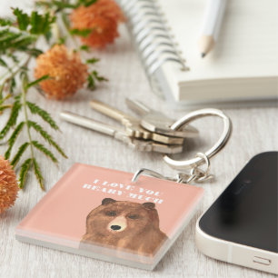 Valentines Day I Love You Beary Much Keychain