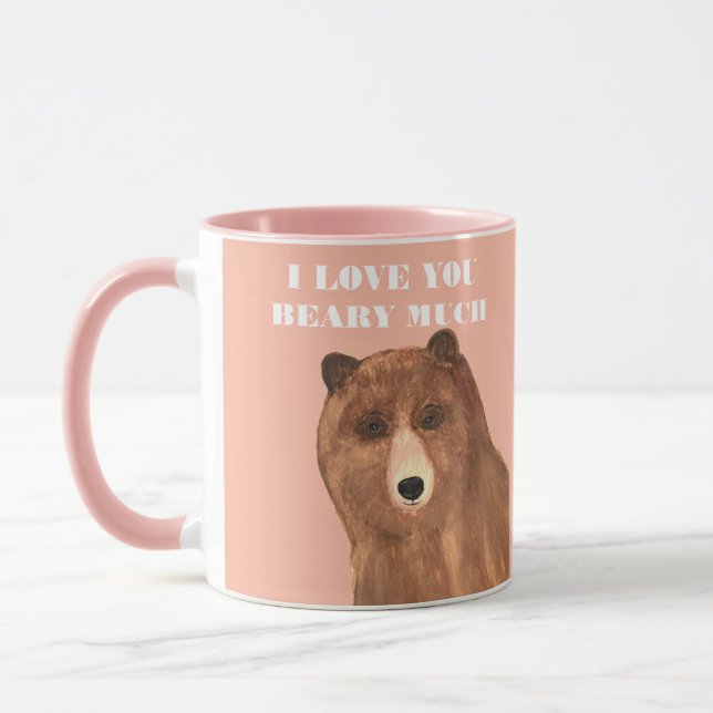 Valentines Day I Love You Beary Much Mug (Left)