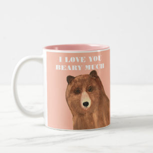 Valentines Day I Love You Beary Much Two-Tone Coffee Mug