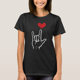 Valentines Day I Love You Hand Sign ASL Heart T-Shirt