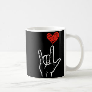 Valentines Day I Love You Hand Sign Asl Heart Wome Coffee Mug