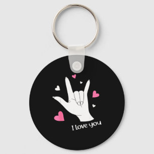 Valentines Day I Love You Hand Sign Language Asl H Keychain