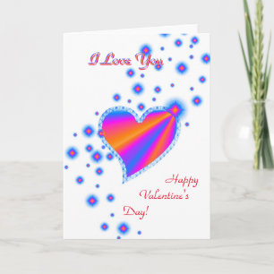 Valentine's Day , I Love You , Rainbow Heart Holiday Card