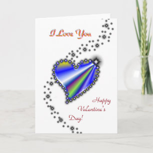 Valentine's Day , I Love You , Rainbow Heart Holiday Card
