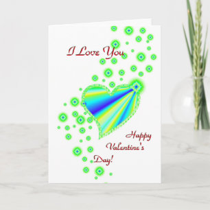 Valentine's Day , I Love You , Rainbow Heart Holiday Card