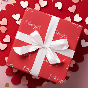 Valentine's Day I Love You Script Wrapping Paper